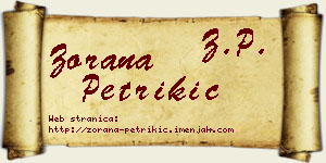 Zorana Petrikić vizit kartica